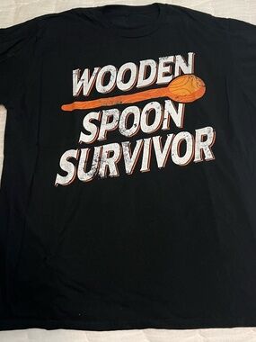 XL Men's Wooden Spoon Survivor T-Shirt in Black